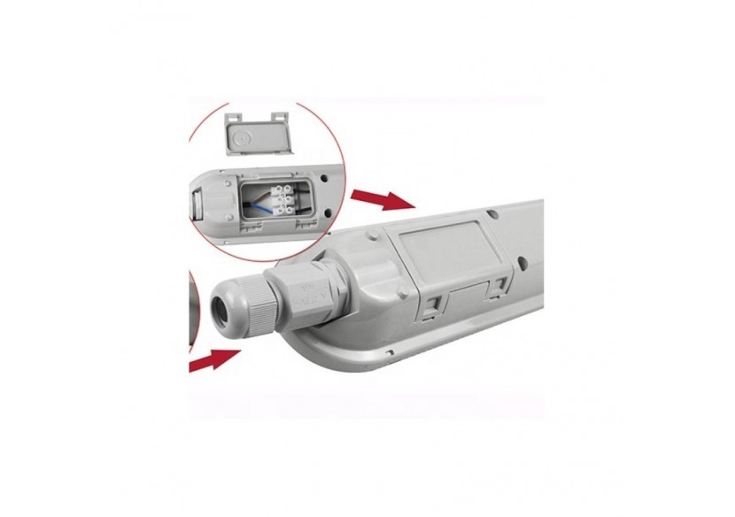 Réglette étanche LED traversante 40W 120cm 5200lm 4000K - B8400-120BN - Barcelona LED Réglette étanche LED traversante 40W 120cm 5200lm 4000K - B8400-120BN - Barcelona LED