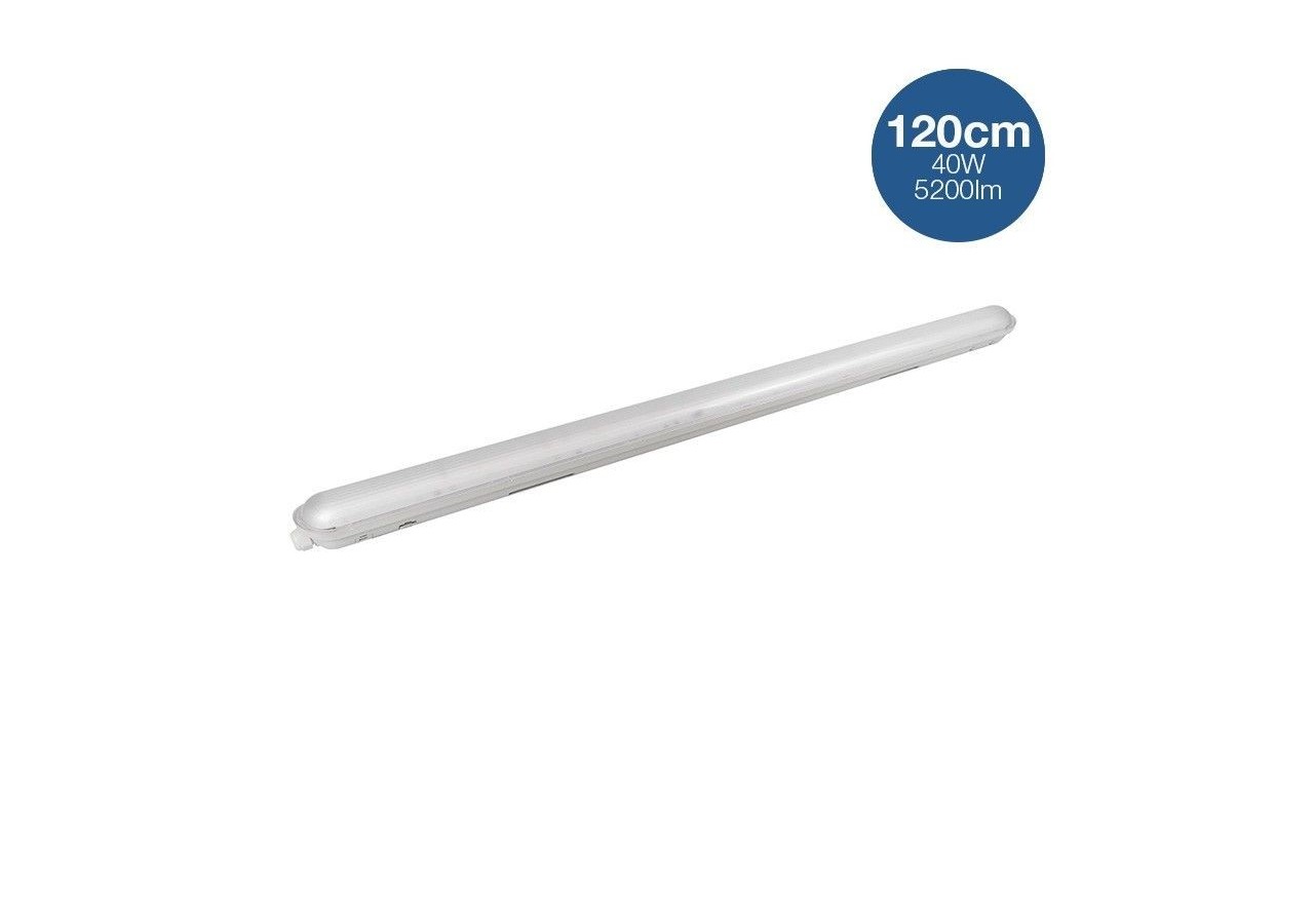 Réglette étanche LED traversante 40W 120cm 5200lm 4000K - B8400-120BN - Barcelona LED