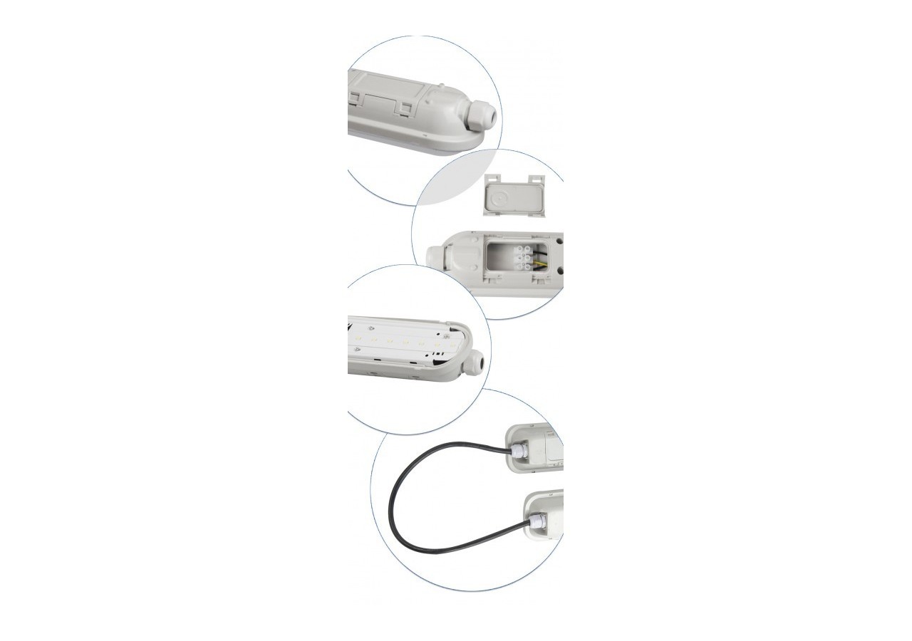 Réglette étanche LED traversante 55W 150cm 7150lm 4000K - B8400-150BN - Barcelona LED