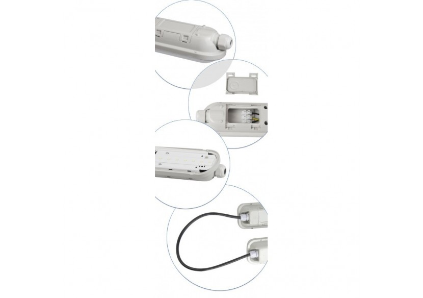 Réglette étanche LED traversante 55W 150cm 7150lm 4000K - B8400-150BN - Barcelona LED Réglette étanche LED traversante 55W 150cm 7150lm 4000K - B8400-150BN - Barcelona LED