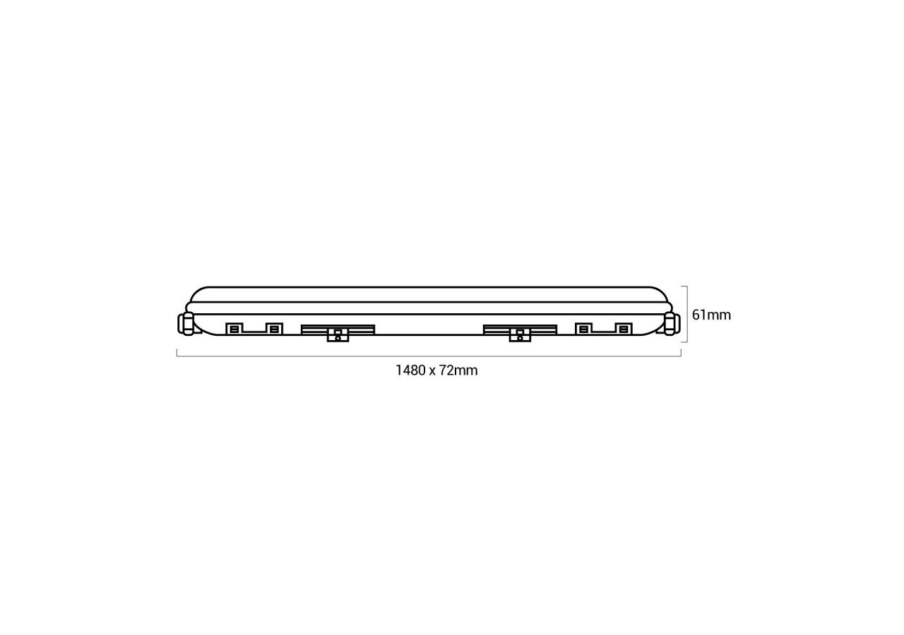 Réglette étanche LED traversante 55W 150cm 7150lm 4000K - B8400-150BN - Barcelona LED