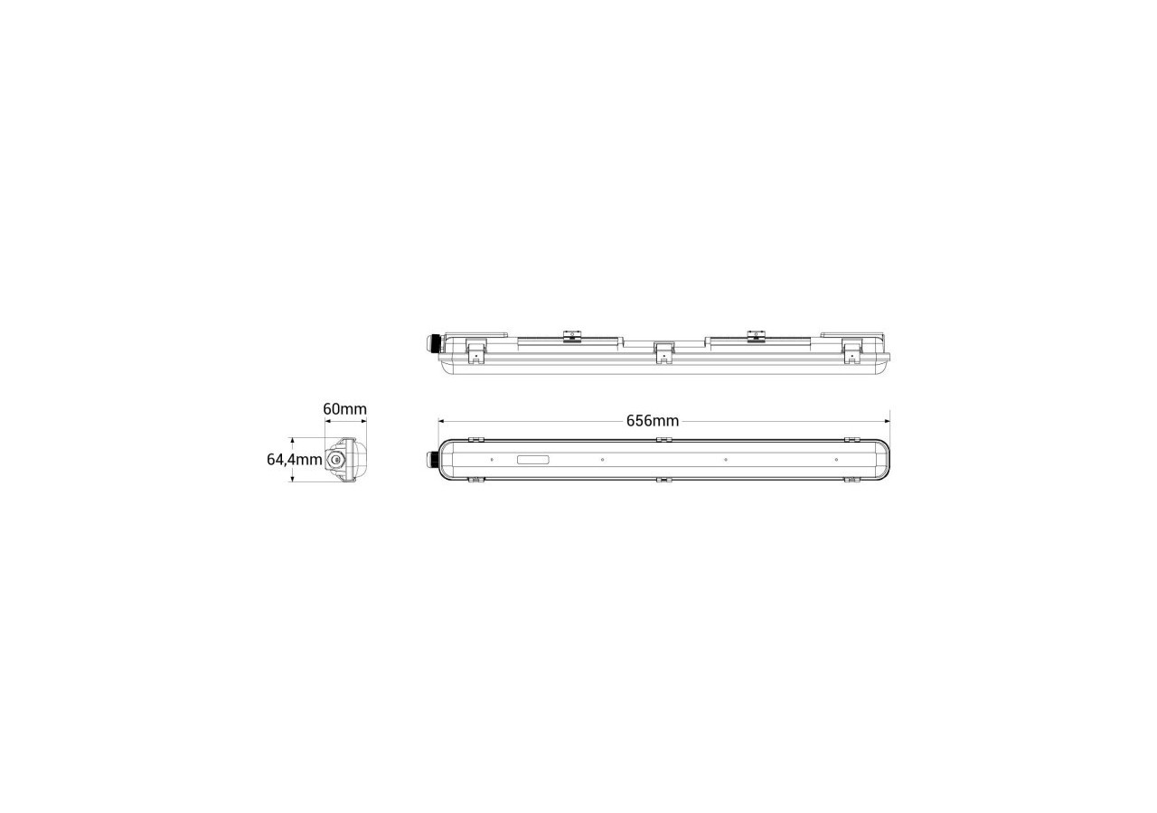 Boîtier étanche pour tube LED 60cm-IP65 - B8470-2-60 - Barcelona LED