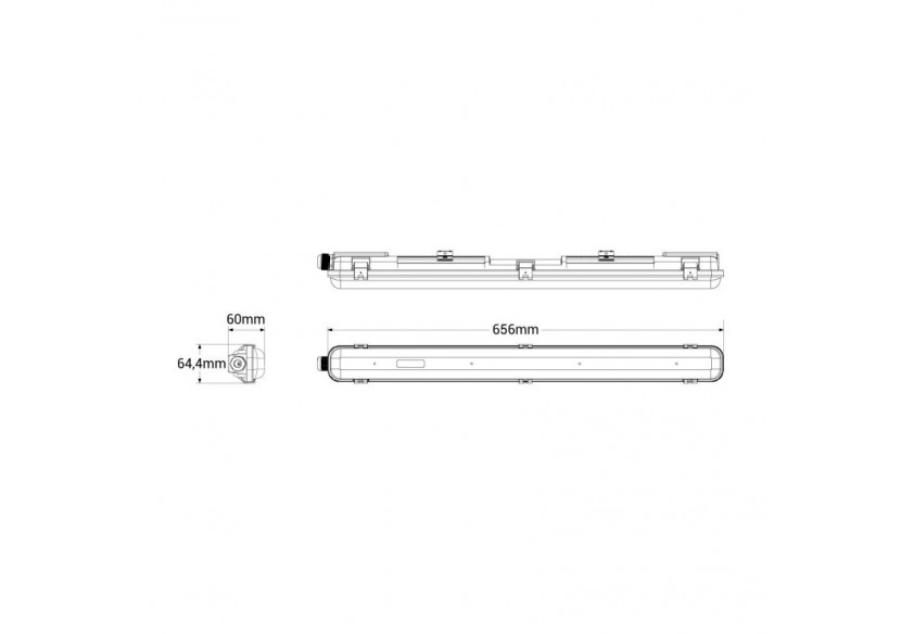 Boîtier étanche pour tube LED 60cm-IP65 - B8470-2-60 - Barcelona LED Boîtier étanche pour tube LED 60cm-IP65 - B8470-2-60 - Barcelona LED