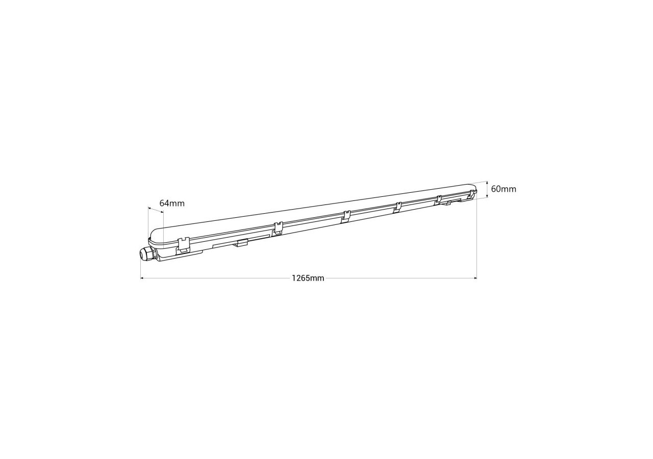 Boîtier étanche pour tube LED 120cm-IP65 - B8470-2-120 - Barcelona LED
