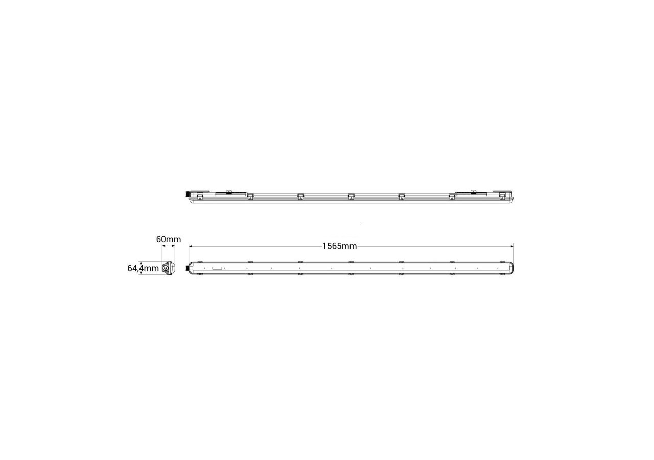Boîtier étanche pour tube LED 150cm-IP65 - B8470-2-150 - Barcelona LED