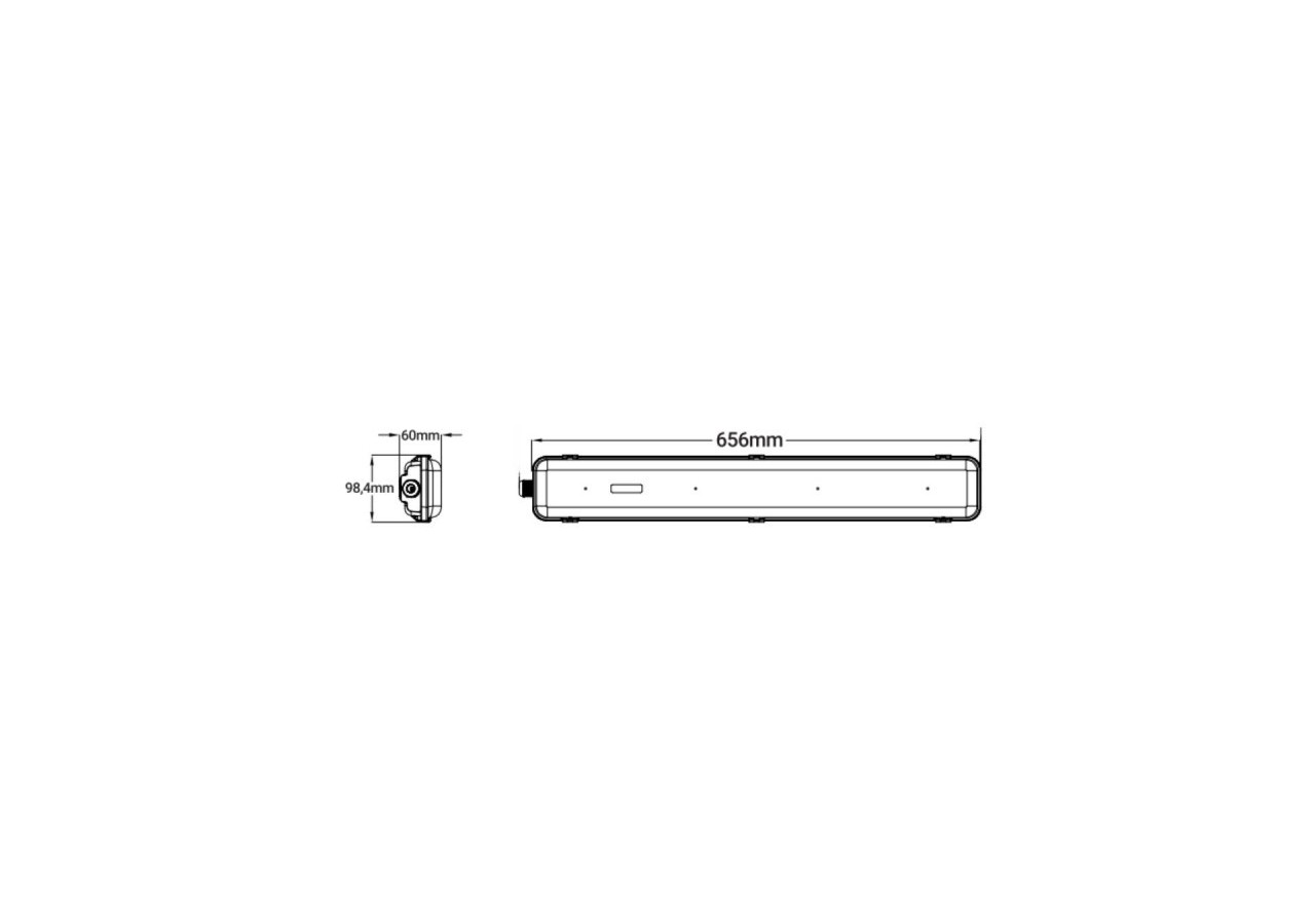 Boîtier étanche pour 2 tubes LED 60cm-IP65 - B8480-2-60 - Barcelona LED