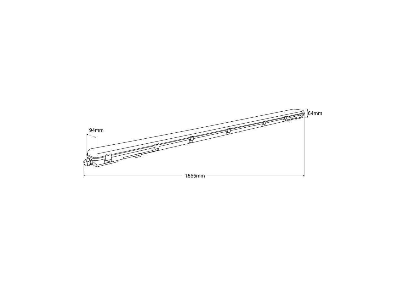 Boîtier étanche pour 2 tubes LED 150cm-IP65 - B8480-2-150 - Barcelona LED