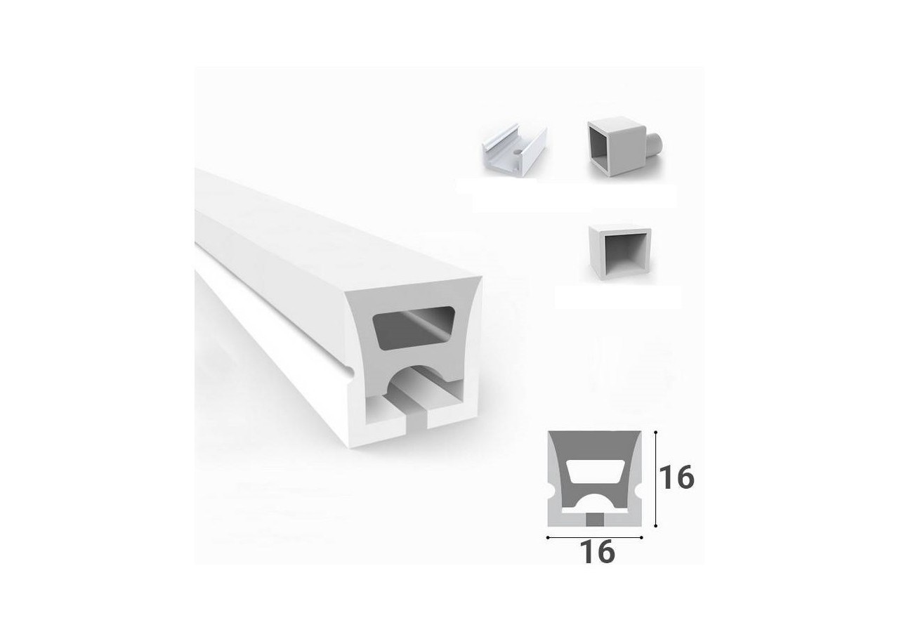 Étui flexible en silicone pour la conversion des bandes LED en néon-16x16mm-5m - BPERFLEX16X16 - Barcelona LED