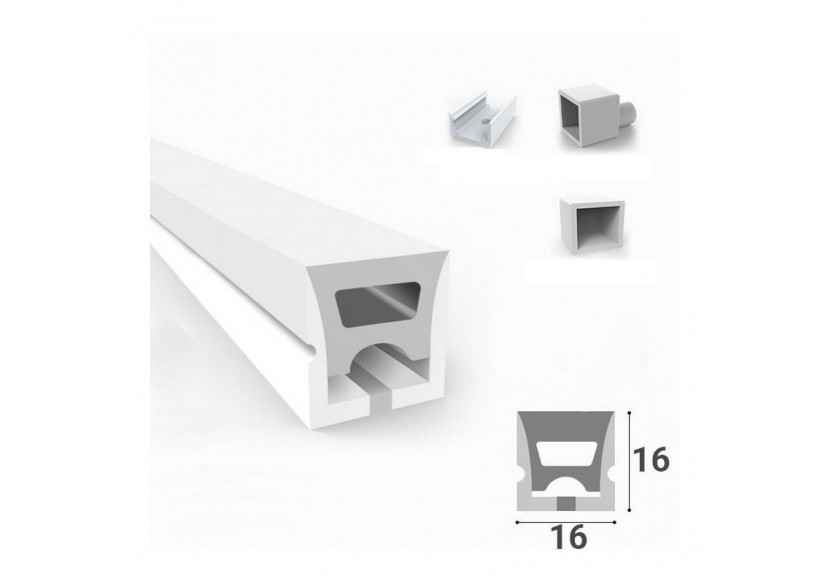 Étui flexible en silicone pour la conversion des bandes LED en néon-16x16mm-5m - BPERFLEX16X16 - Barcelona LED