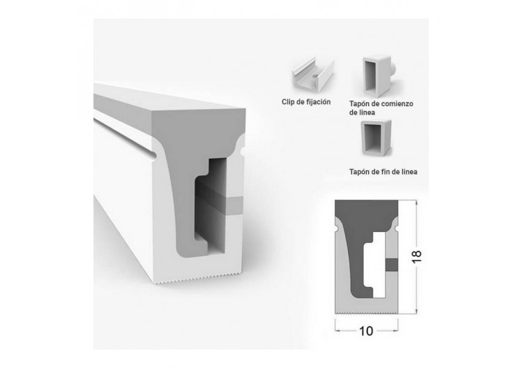 Étui en silicone flexible 10x18mm pour ruban LED - BPERFLEX10X18 - Barcelona LED 2