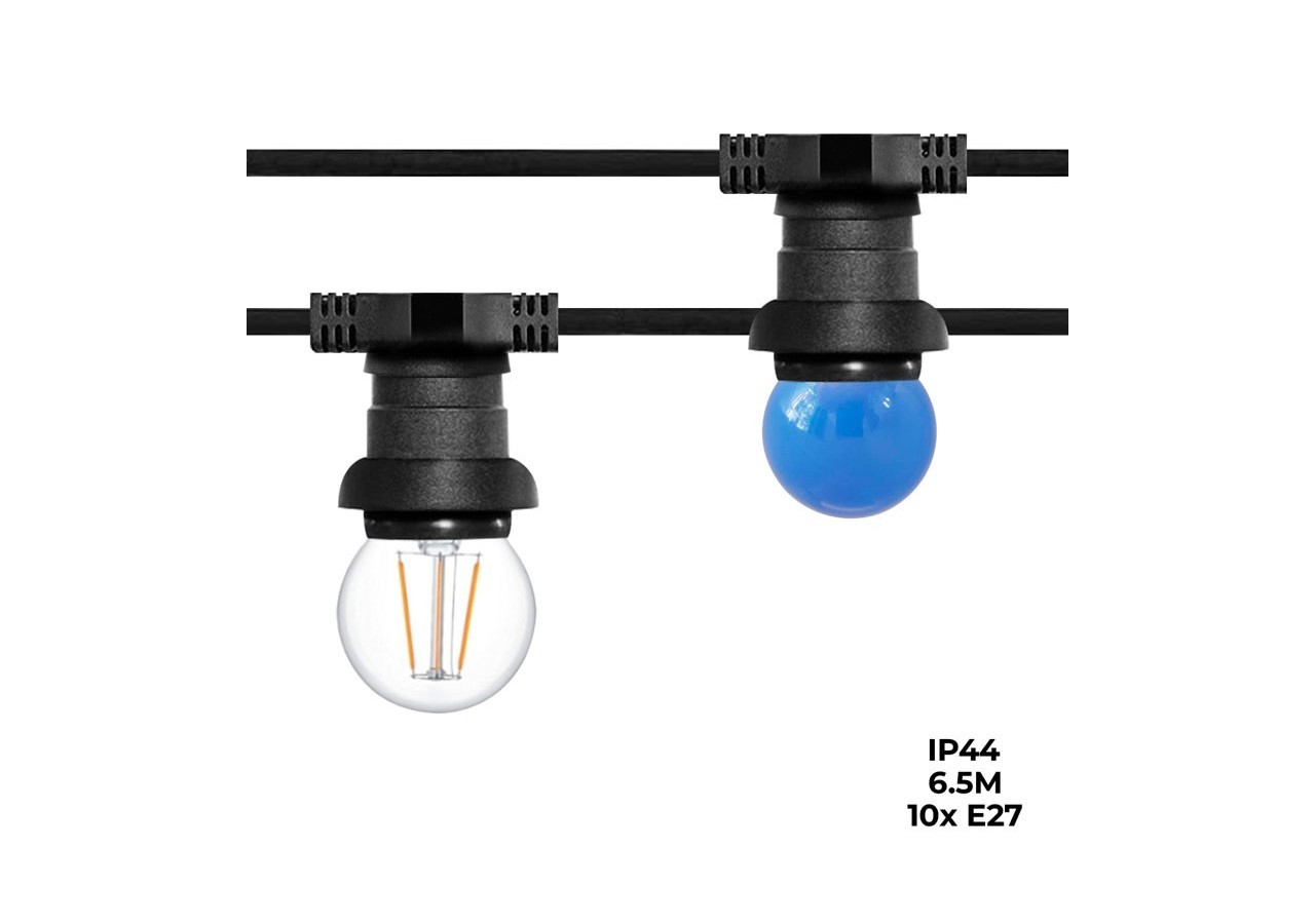 Guirlande guinguette extérieur 6.5m connectable en série - L1000-1 - Barcelona LED