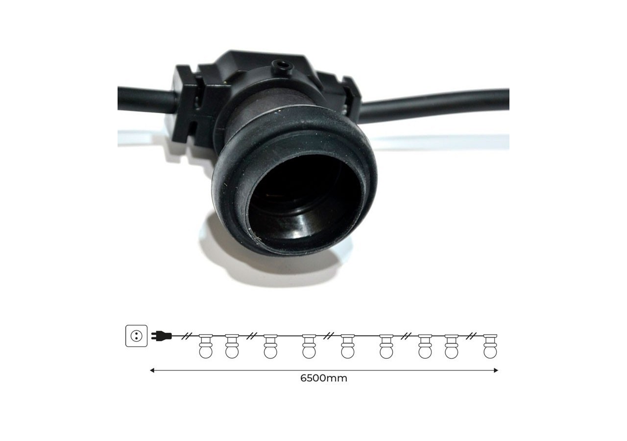 Guirlande guinguette extérieur 6.5m connectable en série - L1000-1 - Barcelona LED