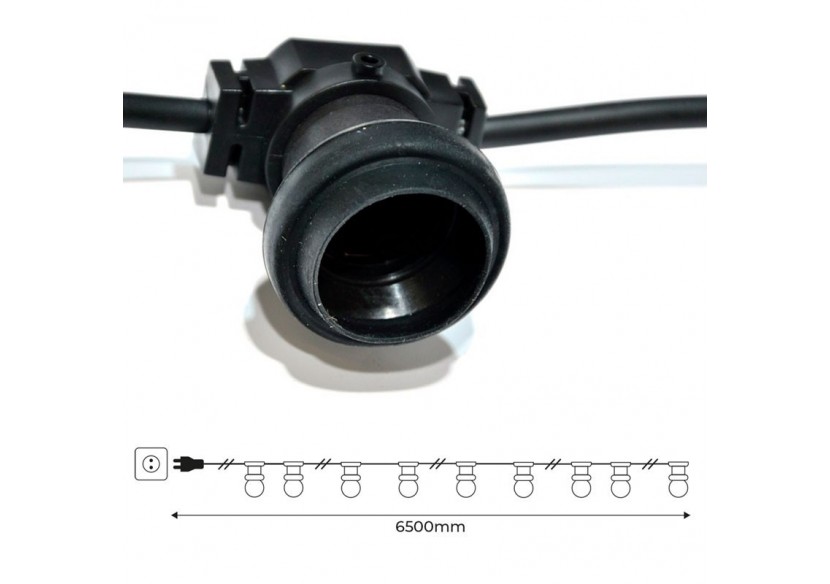 Guirlande guinguette extérieur 6.5m connectable en série - L1000-1 - Barcelona LED