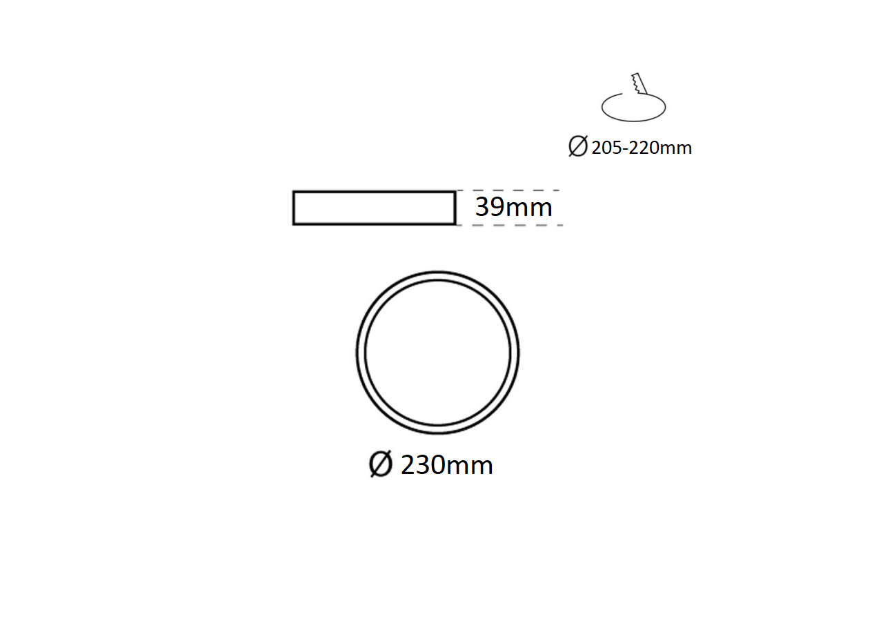 Spot LED encastrable CCT-40W-IP44-Coupe diamètre 205-220mm - B8590-CCT - Barcelona LED
