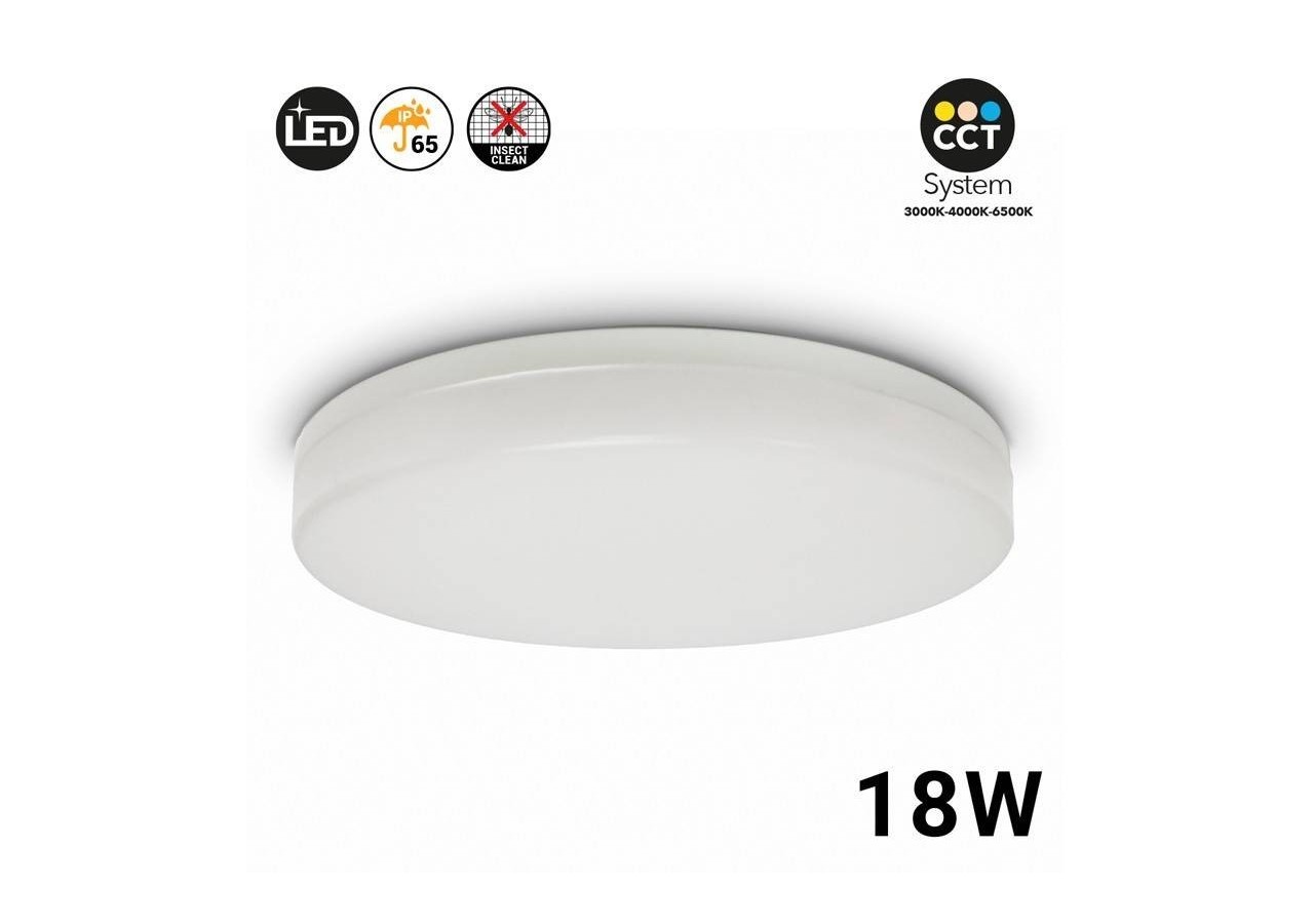 Plafonnier LED rond en saillie 2040LM 18W IP65 - B1725-R-CCT - Barcelona LED
