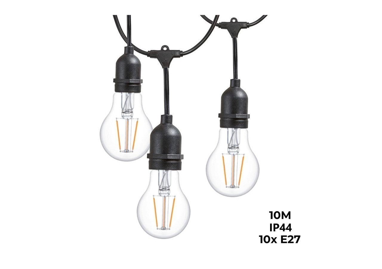 Câble guirlande guinguette extérieur 10m-IP44 - L1700 - Barcelona LED