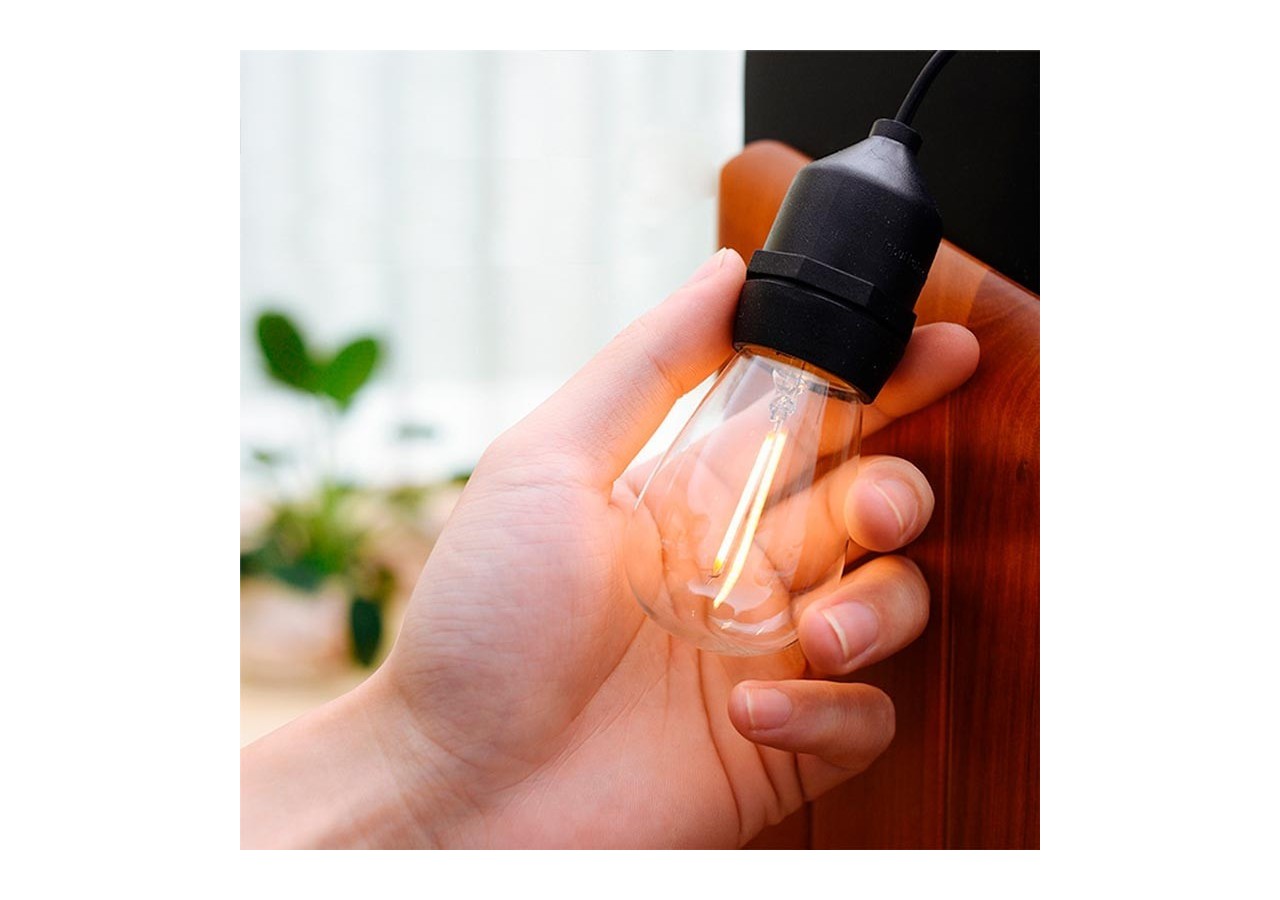 Câble guirlande guinguette extérieur 10m-IP44 - L1700 - Barcelona LED