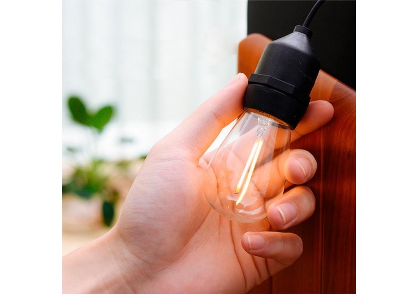 Câble guirlande guinguette extérieur 10m-IP44 - L1700 - Barcelona LED