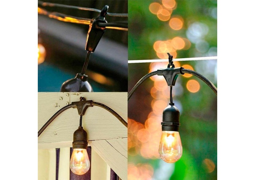 Câble guirlande guinguette extérieur 10m-IP44 - L1700 - Barcelona LED