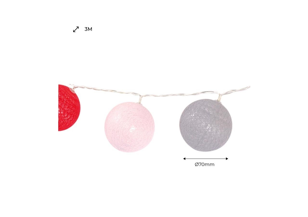 Guirlande lumineuse exterieur 24 boules 3m USB-Intérieur / Extérieur - B2047-WGO - Barcelona LED