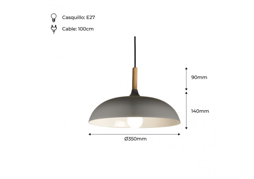 Suspension moderne ronde "MELA" E27 - L3052G - Barcelona LED