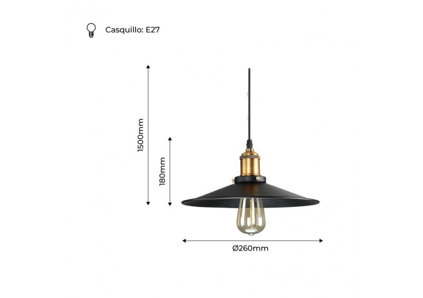 Lampe pendante rétro "CLOCK WORK" avec douille E27 60W - L3053 - Barcelona LED