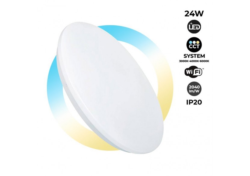 Plafonnier LED SMART-CCT WIFI en saillie 24W-IP20 - B1295-SMART - Barcelona LED