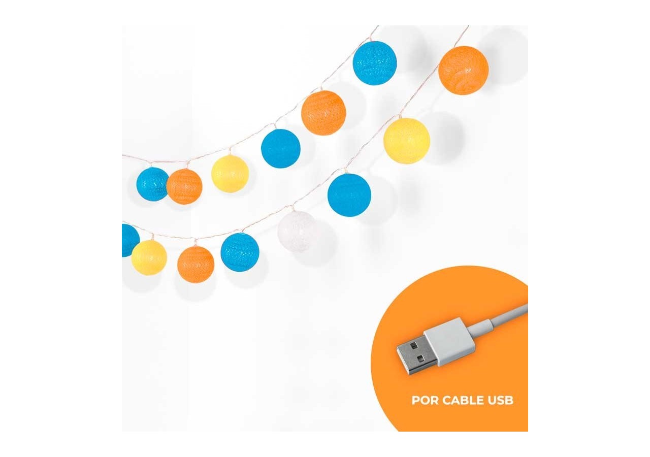 Guirlande boule lumineuse 3mètres IP44 Prise USB - B2044-WBY - Barcelona LED