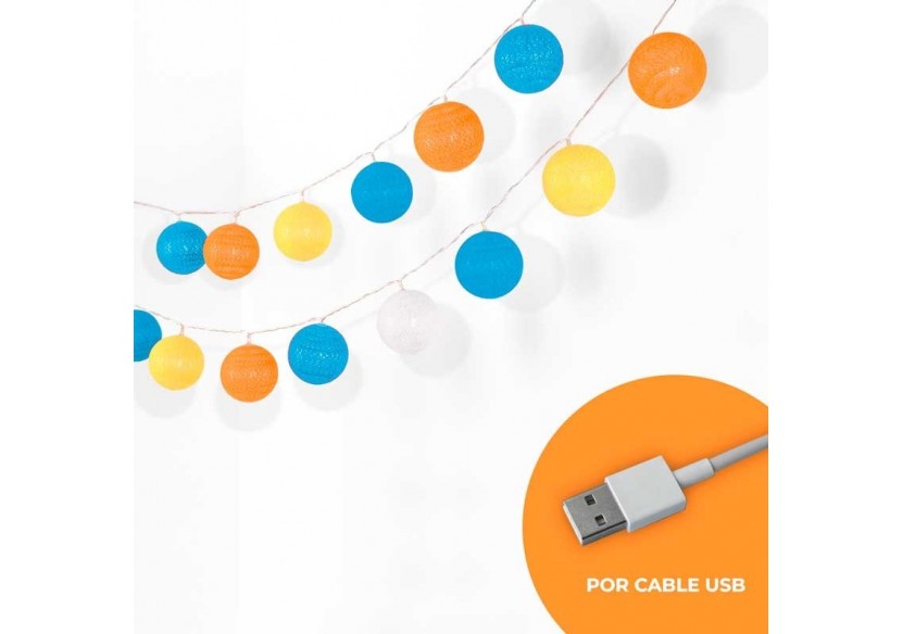 Guirlande boule lumineuse 3mètres IP44 Prise USB - B2044-WBY - Barcelona LED Guirlande boule lumineuse 3mètres IP44 Prise USB - B2044-WBY - Barcelona LED