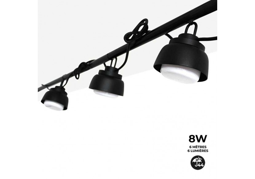 Guirlande décorative extérieur LED 6m avec 6 lumières de 8W - B2037-N-BC - Barcelona LED Guirlande décorative extérieur LED 6m avec 6 lumières de 8W - B2037-N-BC - Barcelona LED