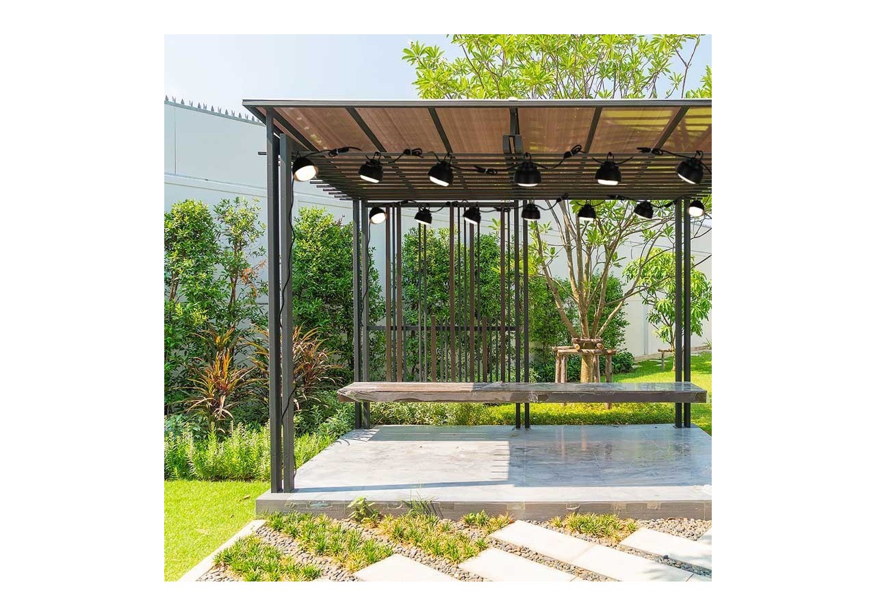 Guirlande décorative extérieur LED 6m avec 6 lumières de 8W - B2037-N-BC - Barcelona LED