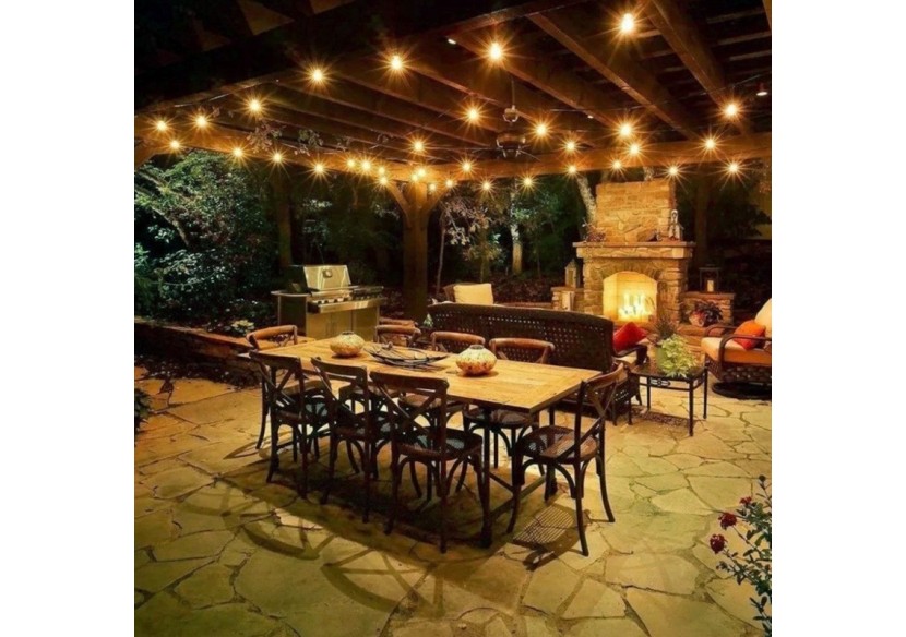 Kit guirlande lumineuse extérieure 10m + 10 ampoules LED E27 1W-IP44-Blanc chaud - K_L1700 - Barcelona LED Kit guirlande lumineuse extérieure 10m + 10 ampoules LED E27 1W-IP44-Blanc chaud - K_L1700 - Barcelona LED