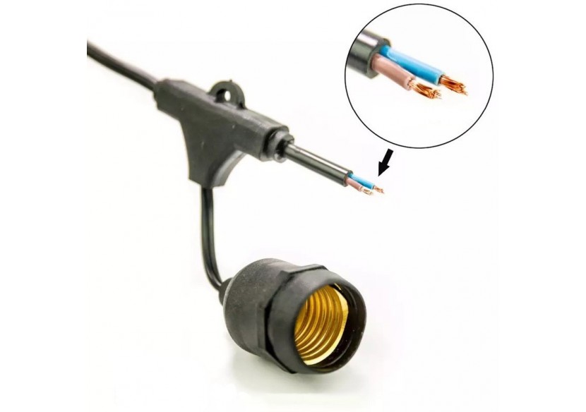 Kit guirlande lumineuse extérieure 10m + 10 ampoules LED E27 1W-IP44-Blanc chaud - K_L1700 - Barcelona LED Kit guirlande lumineuse extérieure 10m + 10 ampoules LED E27 1W-IP44-Blanc chaud - K_L1700 - Barcelona LED