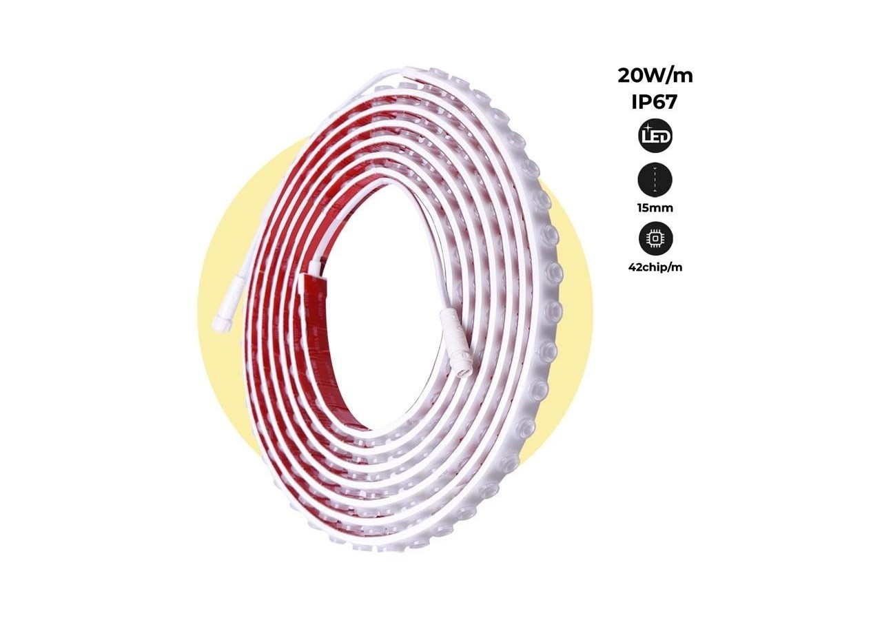 Lèche-mur LED flexible monochrome 24V DC-5m-2700K-IP67 - B1939-270 - Barcelona LED