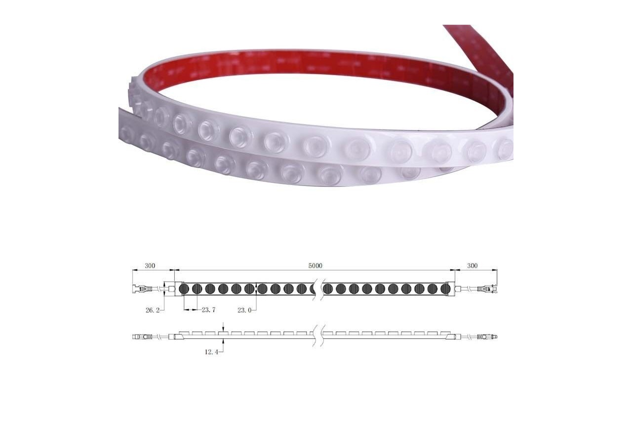 Lèche-mur LED flexible monochrome 24V DC-5m-2700K-IP67 - B1939-270 - Barcelona LED