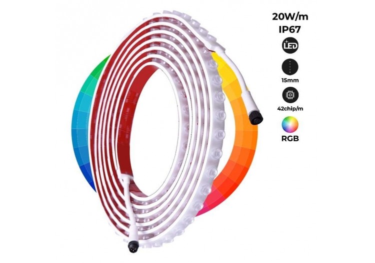 Lèche-mur LED flexible RGB 24V DC-5m-IP67 - B1939-RGB - Barcelona LED