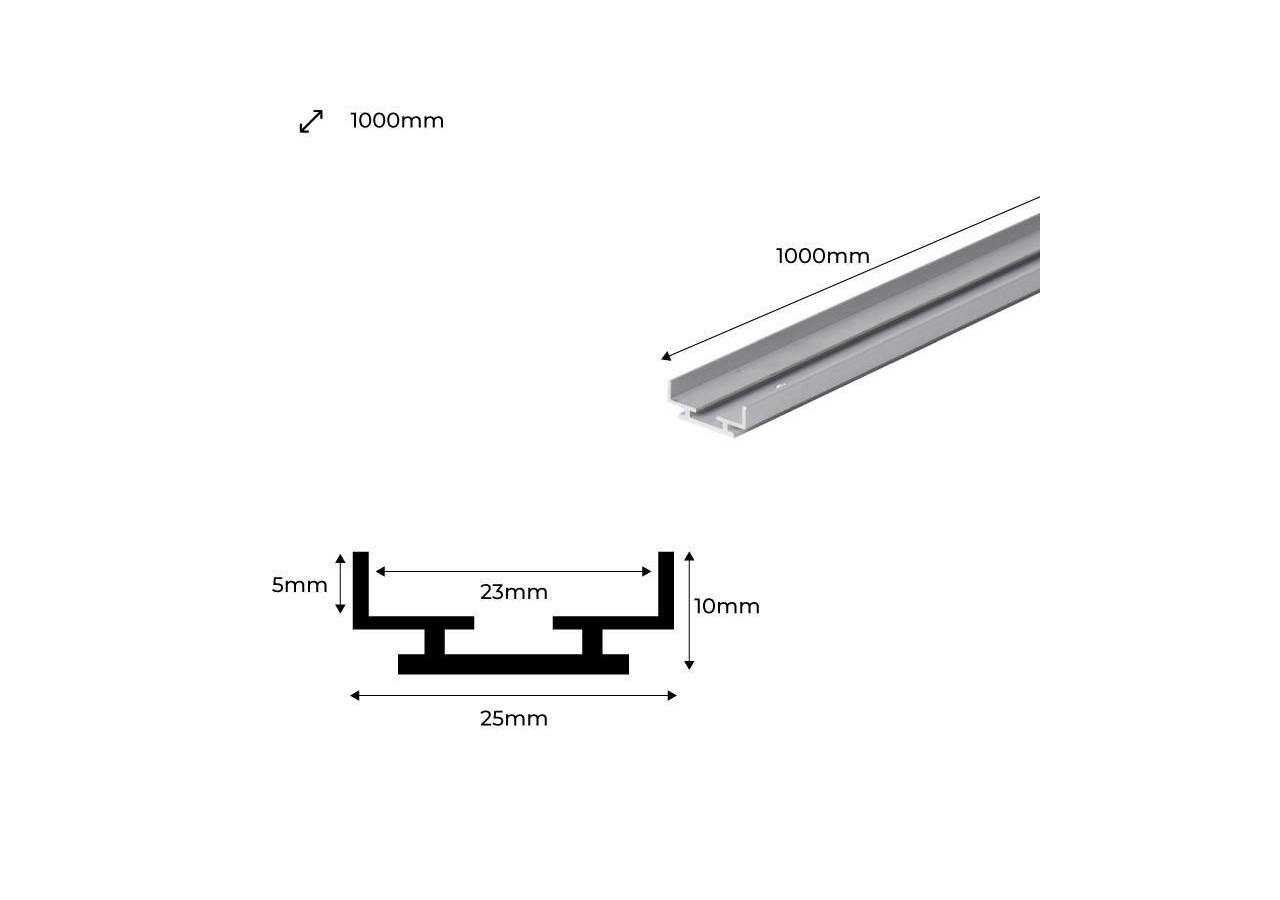 Profilé orientable en aluminium pour lèche-mur LED flexible-1 mètre - K1939-PERFBASC - Barcelona LED