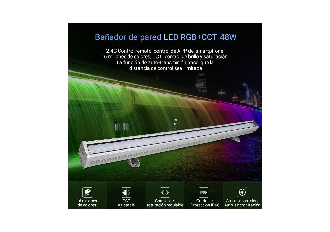 Rampe LED RGB + CCT 48W contrôle RF/WiFi | Mi Light - RL2-48 - Barcelona LED