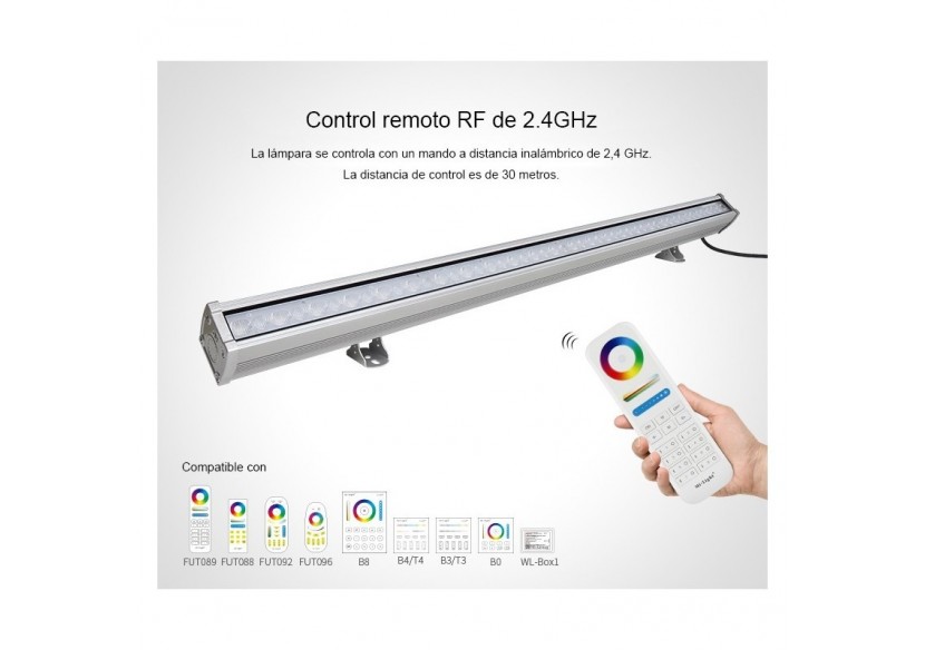 Rampe LED RGB + CCT 24W contrôle RF/WiFi | Mi Light - RL1-24 - Barcelona LED Rampe LED RGB + CCT 24W contrôle RF/WiFi | Mi Light - RL1-24 - Barcelona LED