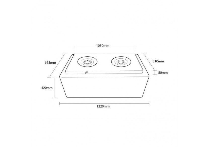 Table lumineuse LED RGBW rechargeable avec refroidisseur-24W-IP67 - MU5007 - Barcelona LED