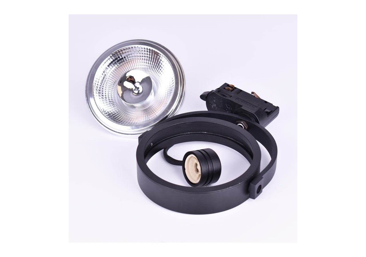 Support spot sur rail triphasé ampoule AR111 GU10 - B00581-N - Barcelona LED