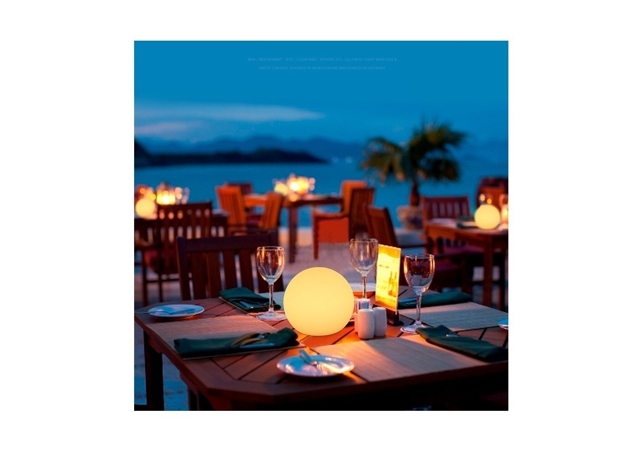 Boule lumineuse LED RGBW 12cm rechargeable extérieur - MU2001 - Barcelona LED