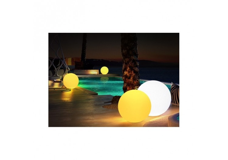 Boule lumineuse LED RGBW 25cm en résine blanche 1W IP65 230V-AC - MU2002-2 - Barcelona LED 2