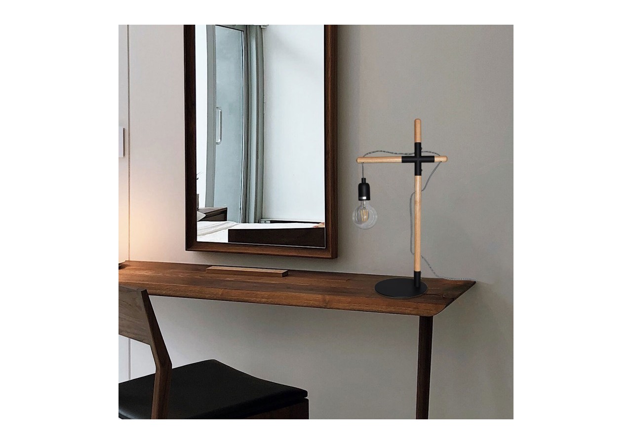 Lampe de table en bois naturel "NATURAL WOOD" - LM120-N - Barcelona LED