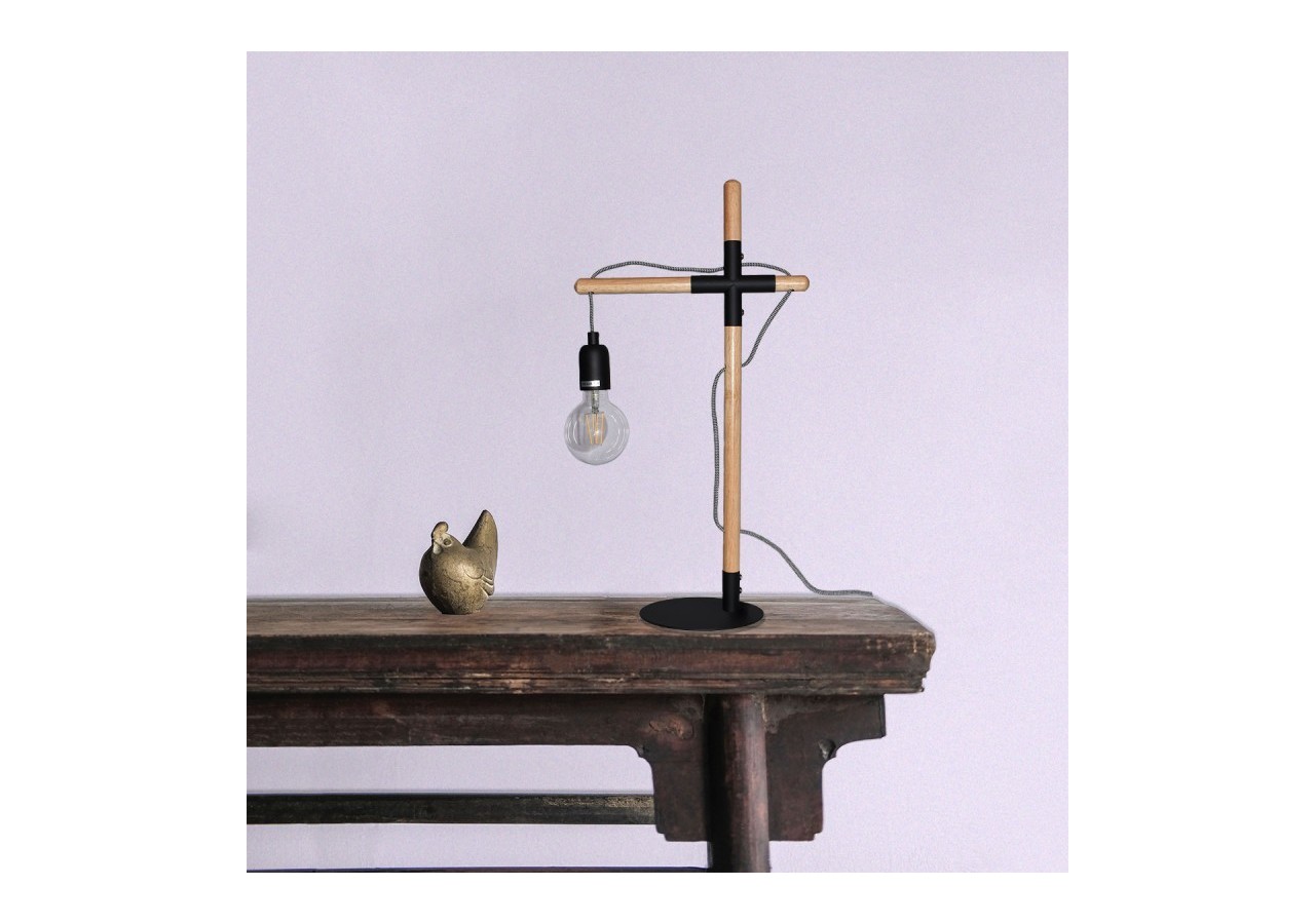 Lampe de table en bois naturel "NATURAL WOOD" - LM120-N - Barcelona LED