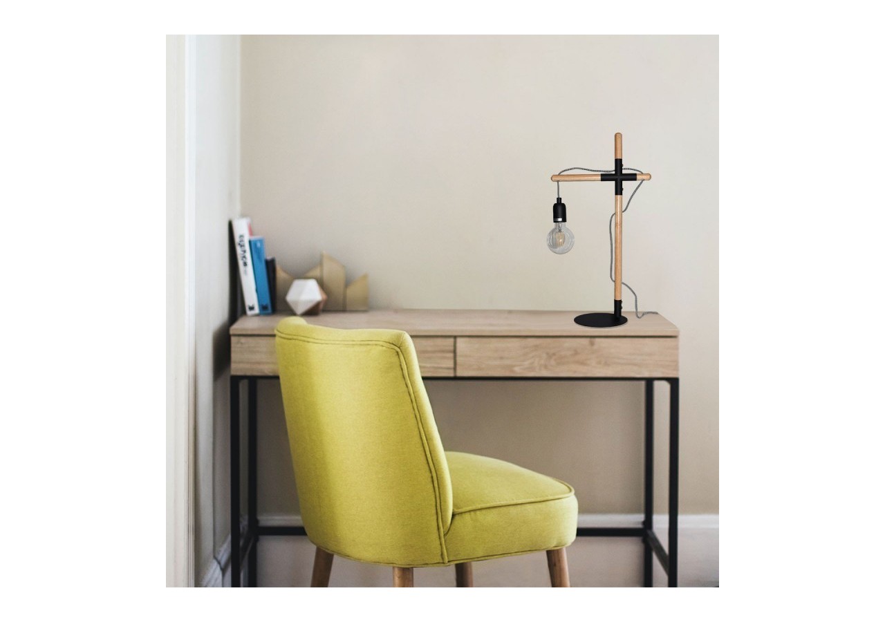 Lampe de table en bois naturel "NATURAL WOOD" - LM120-N - Barcelona LED