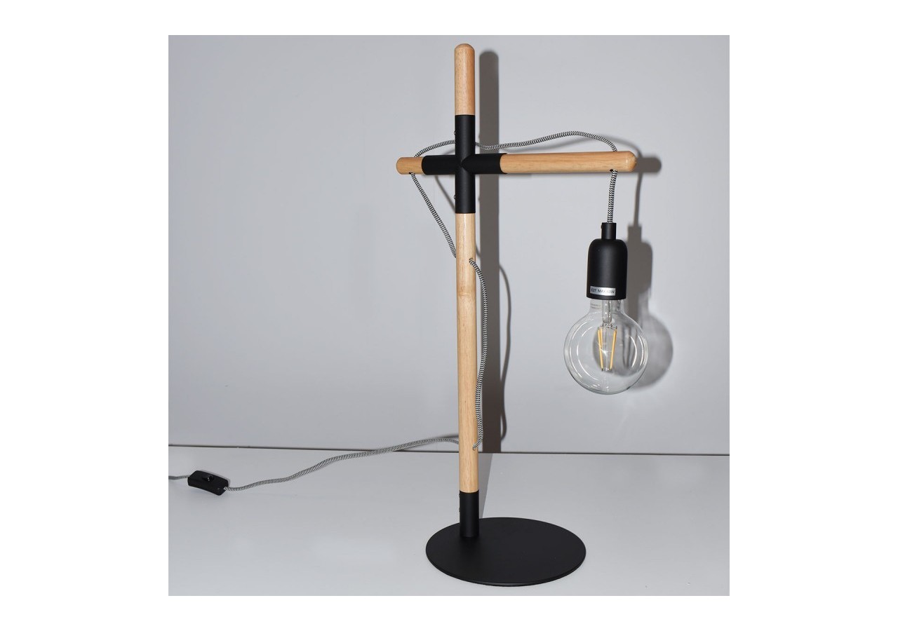 Lampe de table en bois naturel "NATURAL WOOD" - LM120-N - Barcelona LED