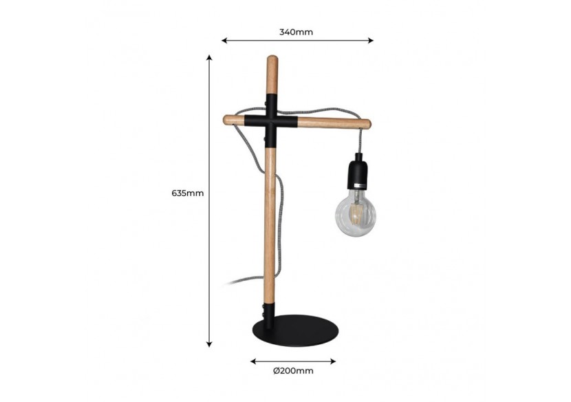 Lampe de table en bois naturel "NATURAL WOOD" - LM120-N - Barcelona LED