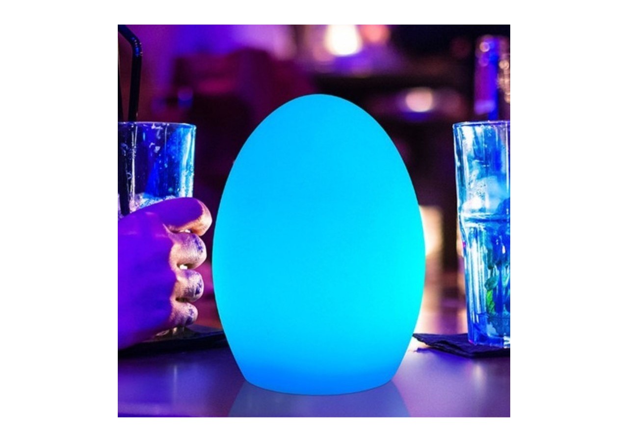 Lampe de table d'extérieur RGBW 1,5W-Rechargeable-Résine blanche-IP65 - MU2004 - Barcelona LED