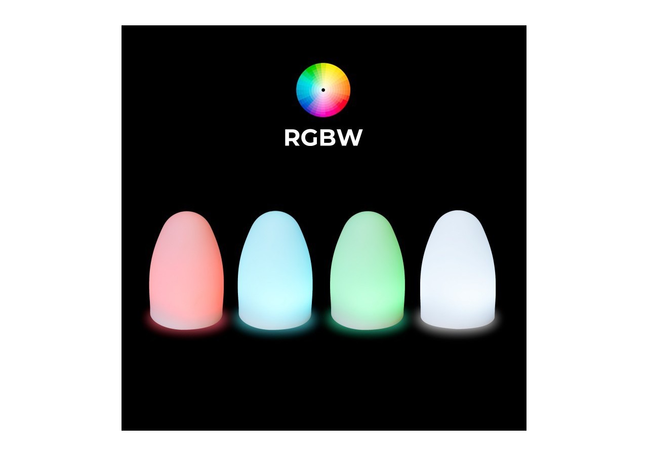 Lampe de table d'extérieur RGBW 1,5W-Rechargeable-Résine blanche-IP65 - MU2004 - Barcelona LED